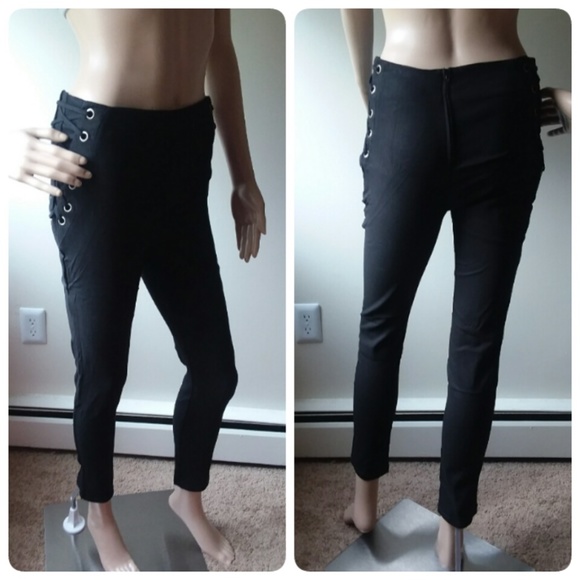 ALMOST GONE! BLACK LACE UP SKINNY PANTS⛄ - Picture 6 of 8